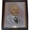 MANDELA - PASTEL PORTRAIT -ANDRE SMIT SIGNED BY ARTIST - UNFRAMED PASTEL ART ON PAPER - GOOD VALUE
