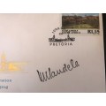 sale 1994 INAUGURATION R5 PROOF R5 COIN FDC - MANDELA AUTOPEN SIGNATURE -WITH FDC COVER - PROOF COIN