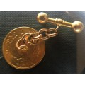 1894 ZAR GOLD 1/2 POND * CUFF LINK** 7.894 gr GOLD - HERNS VALUE IN UNC  - THIS IS AMOUNTED CUFFLINK
