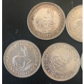 1948 to 1952 SET UNION 5 SHILLING - 141.54 grams ( 5 COINS) BID PER COIN X5