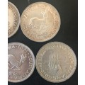 1948 to 1952 SET UNION 5 SHILLING - 141.54 grams ( 5 COINS) BID PER COIN X5