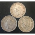 1948 to 1952 SET UNION 5 SHILLING - 85.09 grams ( 3 COINS) BID PER COIN X3