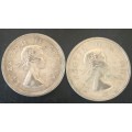1957 & 1958 UNION 5 SHILLING - 28.35 grams each - 2 coins bid per coin