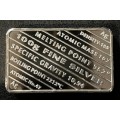 100 GRAM SILVER BAR **BITCOIN** - COLLECTORS SERIES