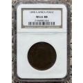 1898 ZAR 1 PENNY ** MS61RB ** NGC GRADED HERNS IN UNC R3000.00 - THIS IS RED BROWN