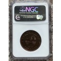 1898 ZAR 1 PENNY ** MS61RB ** NGC GRADED HERNS IN UNC R3000.00 - THIS IS RED BROWN