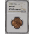 1930 UNION SA 1/2 PENNY - MS65RB - NGC 2ND FINEST GRADE - LOW MINTAGE 146,680