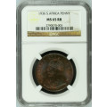 1936 UNION SA 1 PENNY - MS65RB - NGC 2ND FINEST GRADE - 4 IN MS66RB