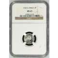 1960 UNION SA 3 PENCE - MS65 - NGC - UNDER RATED - MINTAGE ONLY 21,364