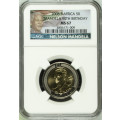 2008 MANDELA 90th BIRTHDAY R5 COIN - MS67 - NGC GRADE MANDELA LABEL