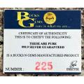 BIG 5 - 1oz PURE SILVER PROOF BAR *PRINTED* BUCKS `n GEMS BAR + CERTIFICATE