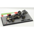 Lotus 72D F1 from 1972 driven by Emerson Fittipaldi with magazine