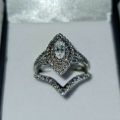 1ct marquise cut diamond ring 14kt white gold size L 1/2 includes insurance evaluation of R50 145