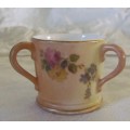 Royal Worcester TYG3-handled cup BLUSH IVORY / APRICOT MINIATURE ENGLAND FLOWER DECORATION 1904.