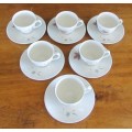 ROYAL DOULTON TUMBLING LEAVES=Set of 6 Demitasse Coffee Expresso Cups & Saucers=Elegant!!!=BARGAIN!!