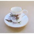 ROYAL GRAFTON England BUTTERFLIES Demitasse Cup & Saucer FLOWERS Coffee/Expresso Cup! Stunning!!!!!