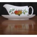 ROYAL WORCESTER EVESHAM=GRAVY BOAT=2 pieces=FRUIT=APPLES,BERRIES,MEALIES,CORN=OVEN TO TABLE WARE.