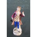 CHELSEA PORCELAIN FACTORY FIGURINE Gold Anchor Mark Japanese Replica MAN WITH TOPHAT & TAILS