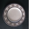 ROYAL WORCESTER 6 x SIDE / CAKE PLATES WHITE Black detailed border and red dots Hand-painted!!!!