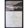UNION-CASTLE LINE MENU SEPIA 23 MAY 1954 CAPE TOWN at NIGHT SIGNAL HILL DINNER BLOEMFONTEIN CASTLE