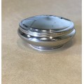 TIFFANY & Co. JEWELLERY TRINKET LIDDED DISH ROUND PEWTER HANDCRAFTED VELVET LINING BEAUTIFUL!!!!!!!!