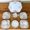 ROYAL ALBERT CROWN CHINA No 8557 1927-1935 HANDPAINTED BLUE and ORANGE FLOWERS EXCELLENT CONDITION!!