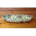 ROYAL WINTON BOAT SHAPED BOWL DISH QUEEN ANNE PATTERN ENGLAND 280mm long TAPESTRY STYLE 2445