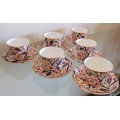 BLOOR DERBY BAMBOO PATTERN (Imari Pallet) 6 huge TEA CUPS & SAUCERS c1830 RARE!! (ROYAL CROWN DERBY)