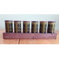 KITCHEN CONTAINERS - SPICE RACKS x 2 - 10 SMALL UNITS 2 Larger FLOUR + SUGAR HORNSEA ENGLAND retro!!