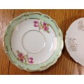 SAUCERS x 2 Chinese CHINA EUROPEAN FLOWERS FLORAL.