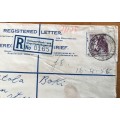 TRANSKEI THUMBPRINT MAIL Registered Letter Somerset Road Cape Town to Kentane 1958 via Butterworth.