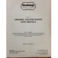 GLENDININGS ORDERS DECORATIONS MEDALS AUCTION CATALOGUE 1988 MILITARY BADGES.