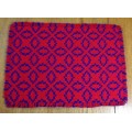 TABLE PLACE MATS x 6 MATERIAL CLOTH BRIGHT RED + DARK BLUE AWESOME MATS!!!!