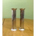 CANDLESTICKS PAIR (2) STEEL LIFE FINLAND STAINLESS STEEL BRUSHED PATTERNED VERY ELEGANT!!!!!