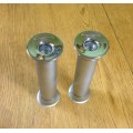 CANDLESTICKS PAIR (2) STEEL LIFE FINLAND STAINLESS STEEL BRUSHED PATTERNED VERY ELEGANT!!!!!