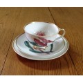SUSIE COOPER TIGER LILY TRIO !!rare!! Footed Tea Cup FLOWER Orchid Post-1950 please read notes.....
