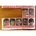CHRISTMAS STAMPS part SHEET RSA KERSFEES 1977 PREVENT TB in CHILDREN MULTI-RACIAL 20c CINDERELLAS.