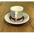 DEMITASSE Cup & Saucer SUSIE COOPER CROWN WORKS BURSLEM ENGLAND COFFEE EXPRESSO MODERN DESIGN!!
