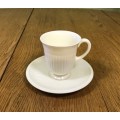 WEDGWOOD ETRURIA and BARLASTON COFFEE DUO DEMITASSE EXPRESSO CUP and SAUCER ENGLAND.