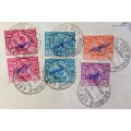 REVENUES UNION of SOUTH AFRICA Pairs £1 + £5 singles £10 + 10s KG VI RENTAL CONTRACT 23-11-1954.
