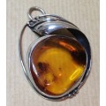 AMBER set in 925 STERLING SILVER PENDANT MARKED STYLISH & STUNNING!!!! BEAUTIFULLY DESIGNED!!!!!
