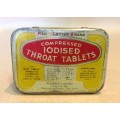 COMPRESSED IODISED THROAT TABLETS TIN RED LETTER BRAND PETERSEN LIMITED CAPE TOWN CHEMISTS.