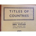 TITLES of COUNTRIES LABELS BOOKLET 884 TITLES GUMMED G.F. RAPKIN ENGLAND PHILATELIC STATIONERY.
