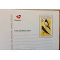 YELLOWFIN TUNA POSTCARD REPUBLIC of SOUTH AFRICA PHILATELIC SERVICES BARN SWALLOW MIGRATORY BIRDS.