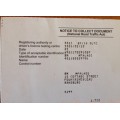 SOUTH AFRICAN POST OFFICE NOTICE TO COLLECT DOCUMENT BRITS to RANDBURG 2006 UNUSUAL!!!