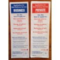 SOUTH AFRICAN POST OFFICE APPLICATION FOR MAIL DELIVERY SERVICE PRIVATE + BUSINESS UNUSED DOCUMENTS