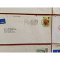 JERSEY x 10 CHANNEL ISLANDS 1972-1976 AIRMAIL LETTERS INCOMING TO PORT ELIZABETH SOUTH AFRICA.