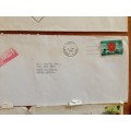 JERSEY x 10 CHANNEL ISLANDS 1972-1976 AIRMAIL LETTERS INCOMING TO PORT ELIZABETH SOUTH AFRICA.