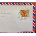 ZIMBABWE TAXED AIRMAIL LETTERS x 6 HARARE to SOUTH AFRICA 1982-2008 INSUFFICIENT PREPAID RHINO LILY.