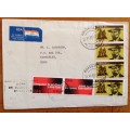 SOUTH AFRICA RSA 1989 AIRMAIL LETTER CAPE TOWN to KIMBERLEY HERTZOG MONUMENT BLOEMFONTEIN SAVE FUEL